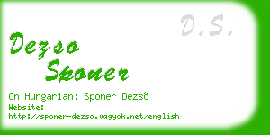 dezso sponer business card