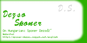 dezso sponer business card